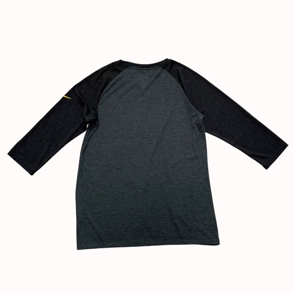 Nike Steelers NFL Team Tee Raglan Sleeve Shirt Size M Mens Black Gray - Picture 4 of 11